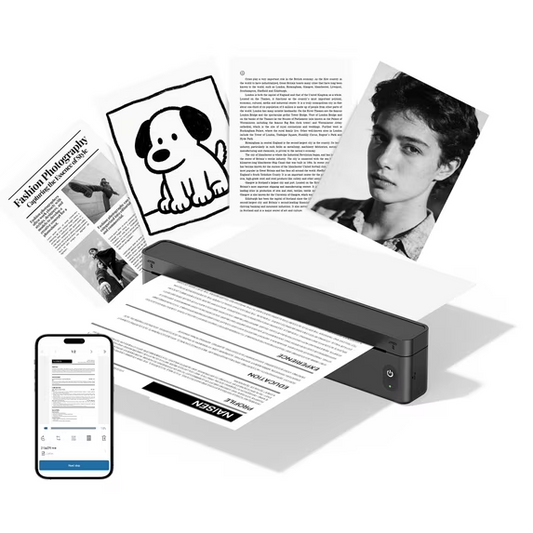 A10a Thermal Printer For Phone Laptop Inkless Portable Printer, Portable Printers Wireless For Travel, Mobile Printer For Office Home School,Support 8.5'' X 11'' & A4 Thermal Paper