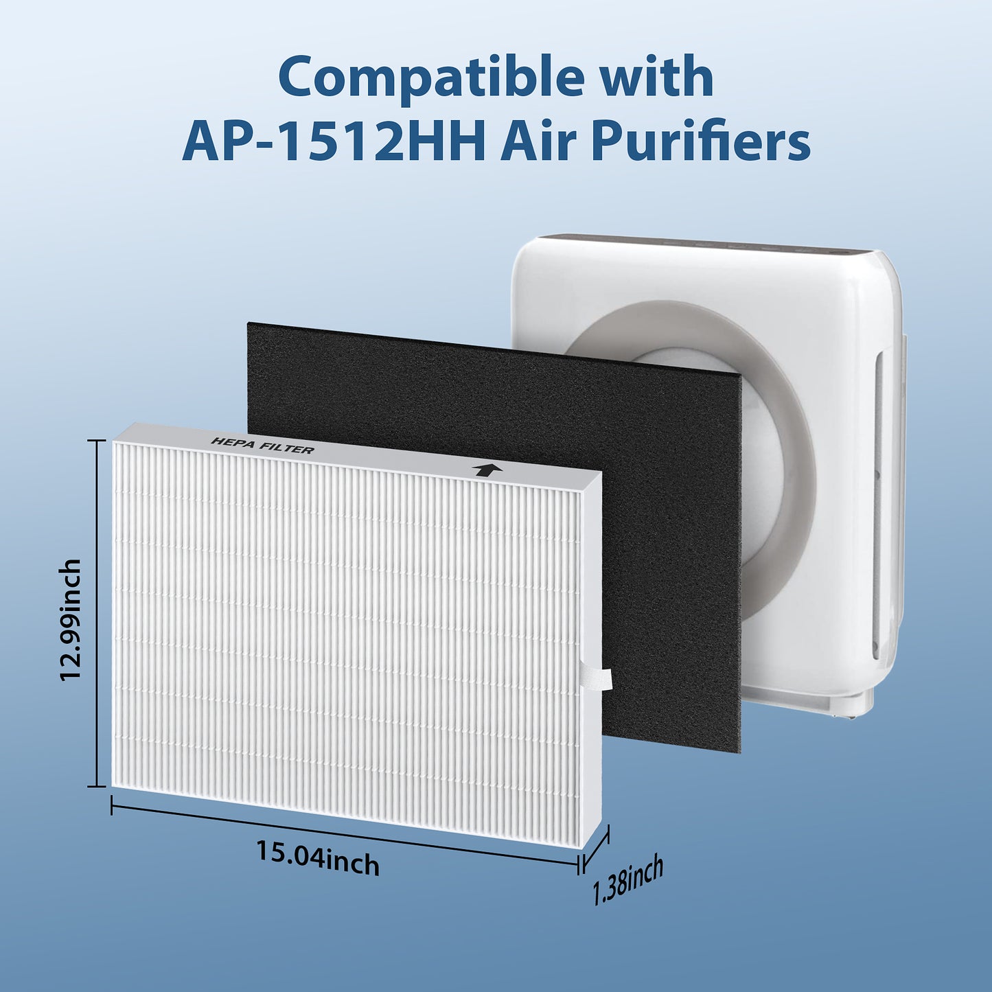 AP-1512HH Coway Filter Replacement, 2 True HEPA Filter & 8 Carbon Pre-Filters