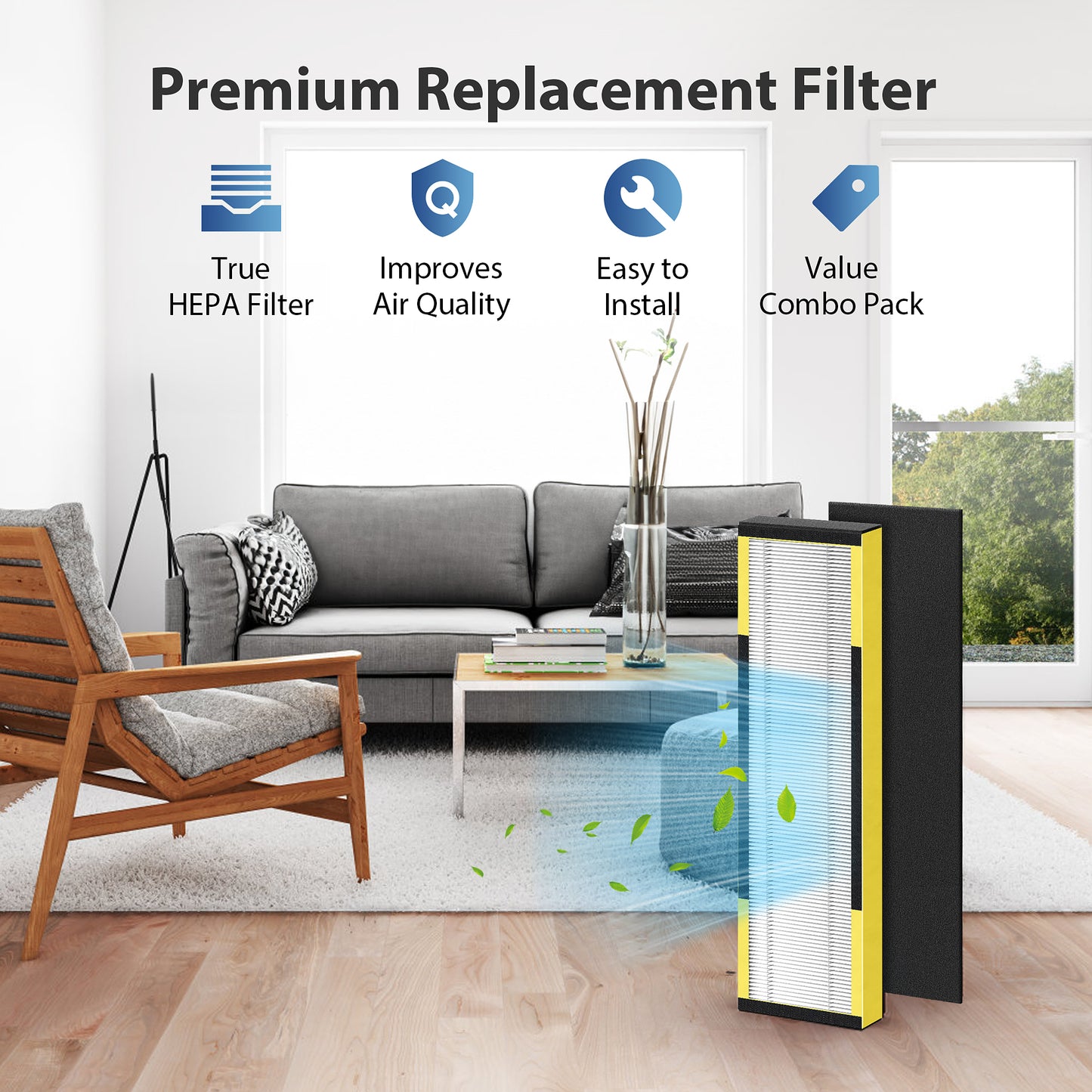 FLT4825 Filter B Replacement for Guardian Air Purifier (2 H13 Hepa Filters + 8 Carbon Filters)