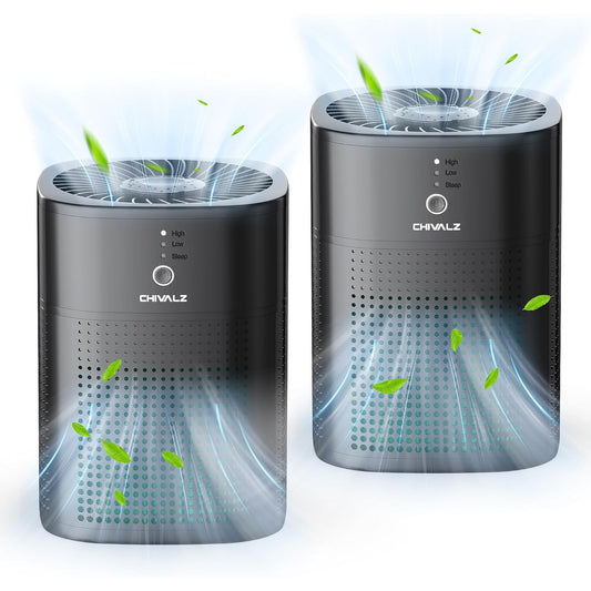 CHIVALZ HY1800 Air Purifiers, Black (2 Pack)