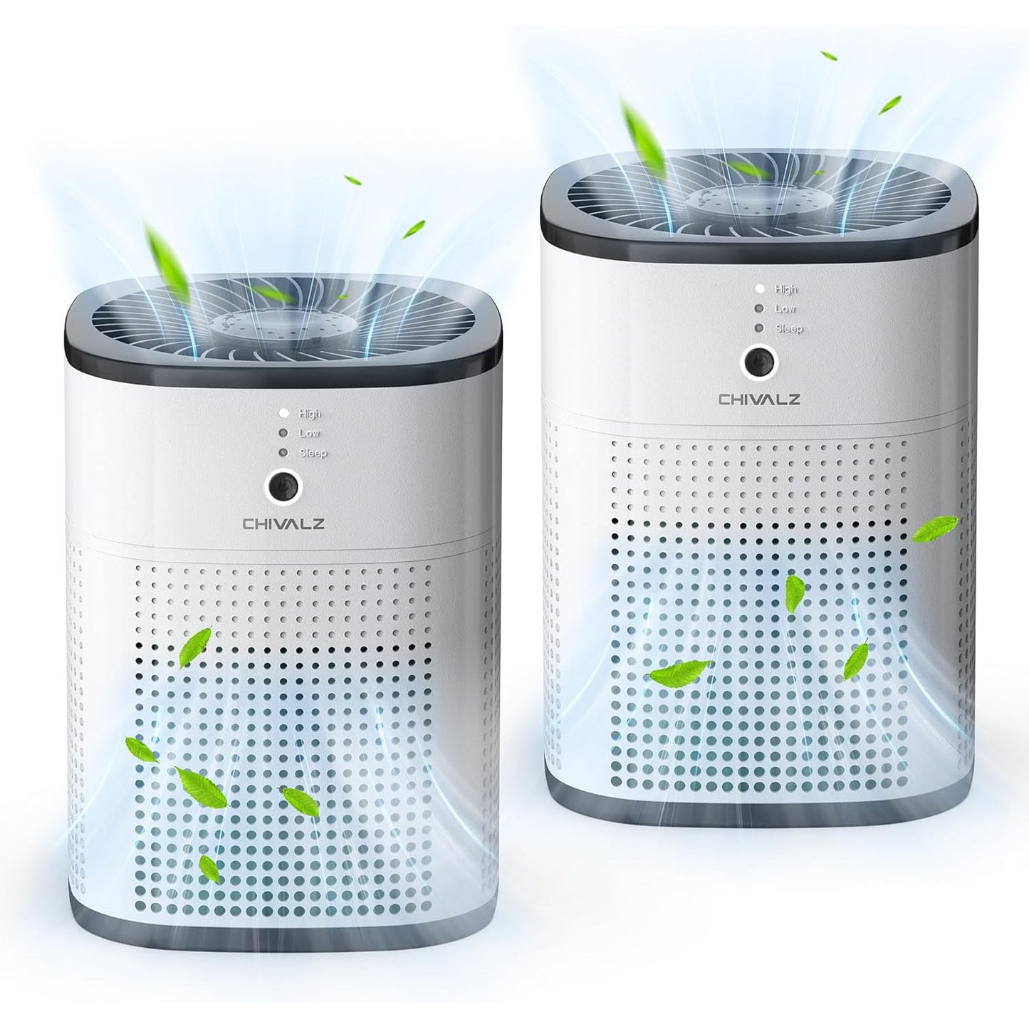 CHIVALZ HY1800 Air Purifiers, White (2 Pack)