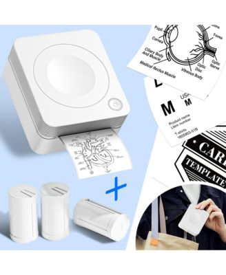 Sticker Printer, PM230 Mini Printer Bluetooth Portabel Sticker Maker with 3 Rolls Paper, Print Pods Mini Printer with Multiple Templates for Phone & Tablet